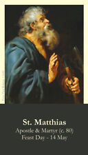 St. Matthias, Apostle, LAMINATED Prayer Card (5 pack) with Two Free Bonus Cards picture