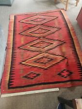 Large Authentic Native American Rug 78in   X 58in Approximately. Thinly Woven  picture