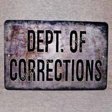 Metal Sign DEPARTMENT OF CORRECTIONS prison criminal justice jail penitentiary picture