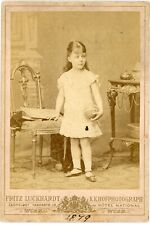 PHOTO Cabinet c.1879 album card. a child pose for Luckhardt WIEN AUSTRIA picture