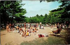 Beach Scene Beaman's Pond Otter River State Forest MA Vintage Postcard A15 picture