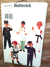 Butterick Sewing Pattern 6755 Costumes Cowgirl Doctor Karate Policeman 6,7,8 UC picture