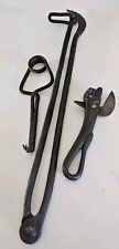 Primitive Western Iron Tools  Wrought Handmade Lot Of 3  Farmhouse Ranch  VTG picture