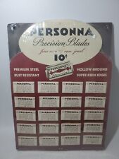 Vintage Personna Precision Razor Blade  Display Card Rare 20 Count 12.5