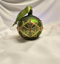 Vintage Waterford Scotland Celtic Knot Green Christmas Ornament with Ribbon RARE picture