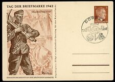 Tag der Briefmarke German Postcard ORG TODT Adolf Hitler Stamp Swastika Postmark picture