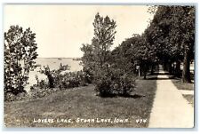 c1940's Lovers Lane Boat Scene Storm Lake Iowa IA RPPC Photo Vintage Postcard picture