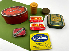 8 Vintage Advertising Tins Mellomints Miller Typewriter Helps Bisodol Kodak picture