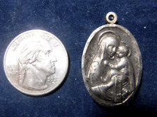 Vintage Scapular Medal Thick Sterling Silver picture