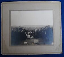 Antique 1920s Rare Mounted  Large Group Graveyard Funeral Photo 14 X 12 picture