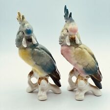 Karl-Heinz Klette Dresden Style Cockatoo Figurines (Pair) Vintage Germany picture