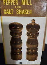 Vintage Wooden Salt Shaker And Pepper Mill Grinder Set 5