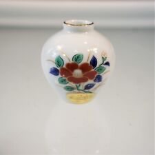 Vintage Arita Ware Vase Miniature Floral Porcelain Original Foil Sticker Japan picture