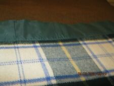 VINTAGE LL BEAN ?GREEN WOOL PLAID BLANKET 86X72 picture