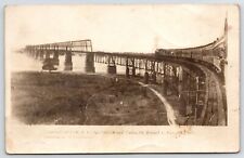 Cairo ICRR Railroad Trestle~Fast Mail Train~OH River Bridge c1910 RPPC CR Childs picture