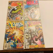 Marvel set of 4 comics, The Hulk & X Men collectible red picture