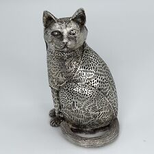 Christofle Lumiere Collection Silver Colored Cat Figurine 3 .5