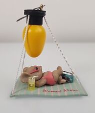 1990/1992 Enesco Warmest Wishes Tanning Mouse Vintage Christmas Ornament picture