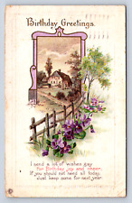 Vintage Postcard early 1900s Happy Birthday greeting picture