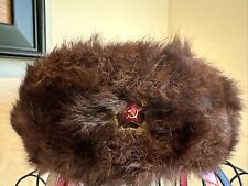 Vintage USSR Military USHANKA fur hat - RARE with ear flaps picture