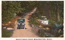 Vintage Postcard 1919 Greetings From Millington Michigan Landscapes Roadway MI picture