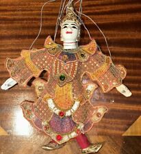 Thai Marionette String Puppet Vintage Wooden Asian Handmade in Traditional Dress picture