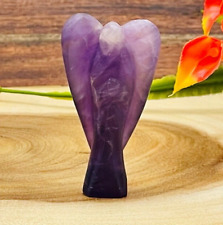 Amethyst Crystal Angel, Crystal Figurine, Standing Statuette, Metaphysical picture