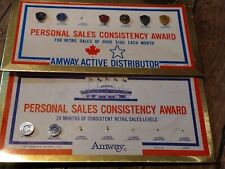 Vintage 1968 Amway Active Distributor Personal Sales Consistency Award Pins picture
