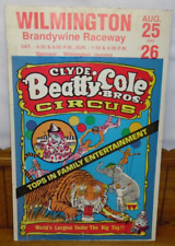 Vintage Clyde Beatty Cole Bros Circus Poster - Wilmington DE Brandywine Raceway picture