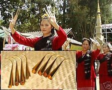 THAI DANCE Brass Finger Claw Nails-Thailand-Set Of 8-Belly Dance-FREE SHIPPING picture