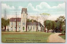 Waterville Maine~Colby College~Memorial Hall~Campus View~1910 Postcard picture