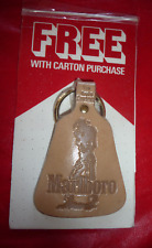 RARE vintage '80's MARLBORO MAN KEYCHAIN~NOS Cowhide leather~FREE WITH PURCHASE picture