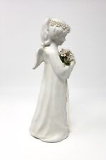 VINTAGE 1990 Porcelain Angel Bride Light Up White Bisque Figurine BEAUTIFUL picture