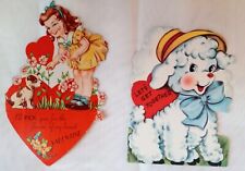 Two Vintage 1940's Valentine's Day  Cards On Card Stock picture