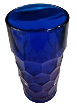 1 Cobalt Blue Iced Tea Glass~Vintage Sapphire Blue Paden City Glass Honeycomb picture