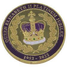 Commemorative Coin HM Queen Elizabeth II Platinum Jubilee (Purple/Gold) picture