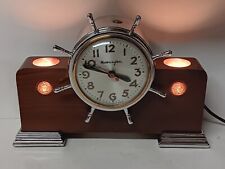 RARE Vintage MASTERCRAFTERS 1950s Light Up Wooden Mantle Clock. Display / Repair picture
