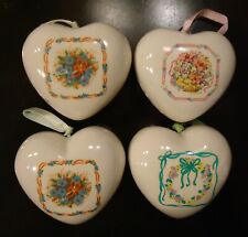 Vintage 1993 Loomco ceramic heart shaped potpourri holders, set of 4 picture