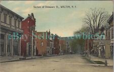 Walton NY - DELWARE STREET FROM WALTON HOUSE HOTEL - Postcard Catskills picture