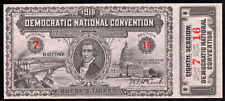 1916 Democratic National Convention Ticket w/ Stub, Woodrow Wilson Unc Fresh picture