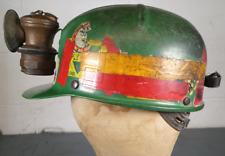 Vintage MSA Comfo Coal Miner’s Hard Hat Cap G Helmet + Auto Lite Miners Light picture
