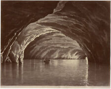 Photo by Attr. Summer Albuminized Isola Di Capri Grotta Azzurra Italy Italia 1880 picture