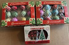 3 Boxes (4 Dozen) Christmas Tree Glass Ball Ornaments Red & Assorted Colors picture