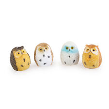 4PCS Lovely Mini Birds Garden Owls Figurines Mini Bonsai Owls Micro Ornaments picture
