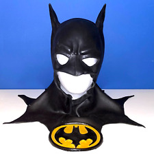 Vintage 1989 DC Comics Michael Keaton BATMAN Movie Latex Rubber Mask Cowl +Liner picture