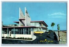c1950's Entrance To Lido Beach Motel Cars Miami Beach Florida FL Postcard picture
