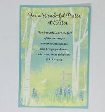VTG Hallmark Easter Card For Wonderful Pastor “Serve With Grace And Caring” P3 picture