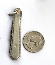 Vintage Silver 2 Blade Chain Pocket Knife picture