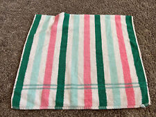 Vintage Retro Cannon Green White Pink Striped Towel 20 X 35.5 Inches picture