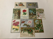 Lot of 10 Early 1900’s Christmas  Postcards. Most Posted 1909-1917. PL03 (A4) picture